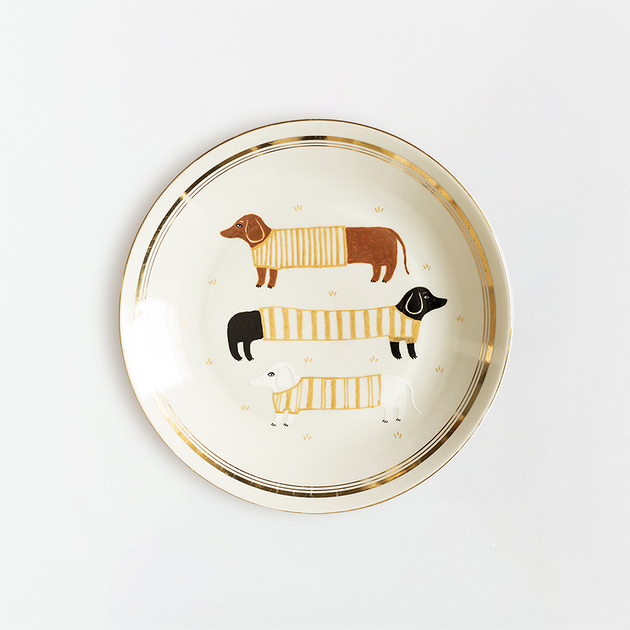 Ozdoby na ścianę Talerz na ścianę - jamniki