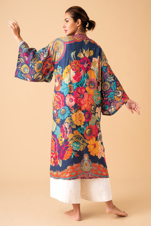 szlafroki damskie Kimono szlafrok  - Flower Garden