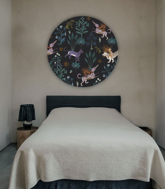 tapety i naklejki ścienne Dots Botanic Beast Purple - samoprzylepna tapeta w kształcie koła
