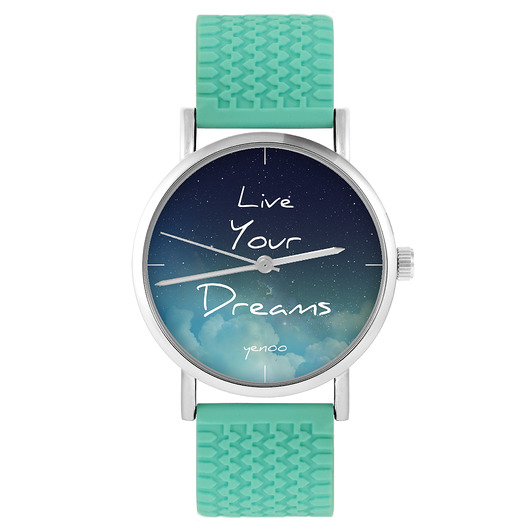 zegarki unisex Zegarek - Live your dreams - silikonowy, turkus