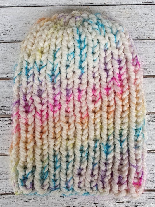 czapki damskie beanie HANDMADE tęcza czapka