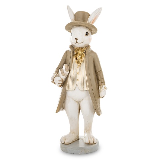 ozdoby wielkanocne Dekoracja - królik w kapeluszu 20x7,5x7,5 cm SONRA-3 ze skryptami pod pachą