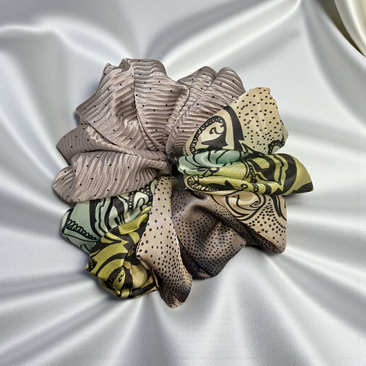 gumki do włosów Scrunchie X XL .Satynowa gumka