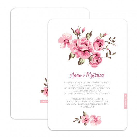 Zaproszenie Ślubne Kolekcja ROSES Panna Bridette