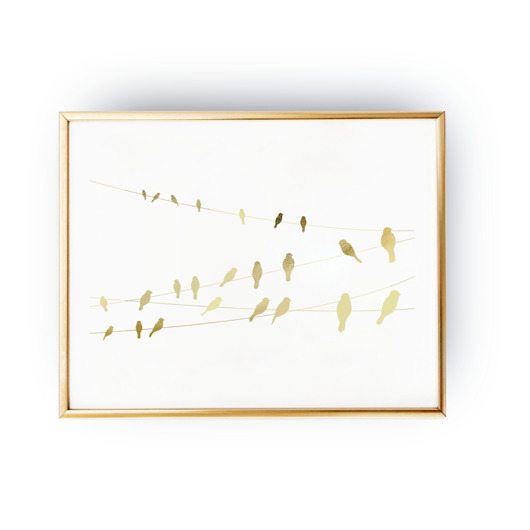 Birds lines, Złota typografia ZlotePlakaty