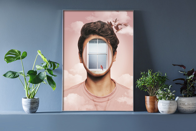 plakaty POSTER  Brid in window