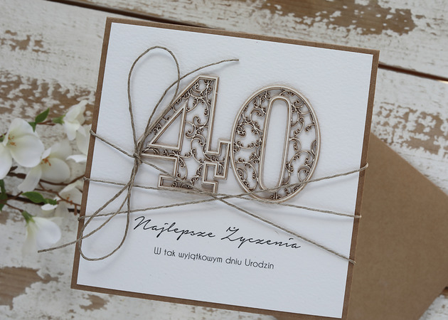 kartki scrapbooking Kartka na 40 urodziny