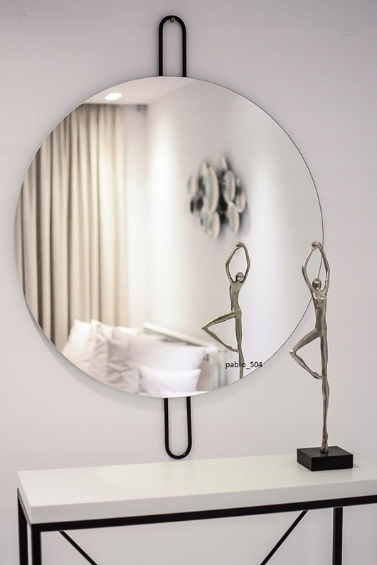lustra stojące i wiszące LUSTRO OKRĄGŁE OWAL 60CM ŚCIENNE INDUSTRIALNE LOFTOWE SALON POKÓJ ŁAZIENKA