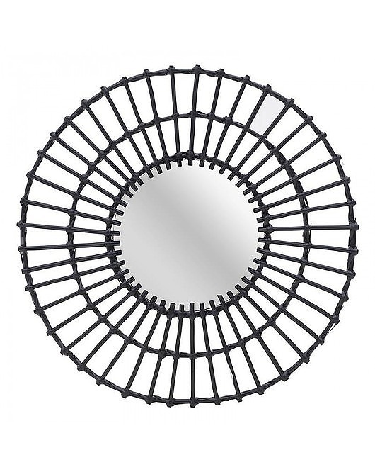 lustra stojące i wiszące Lustro Bambusowe Lustro Dekoracyjne Black 60 cm