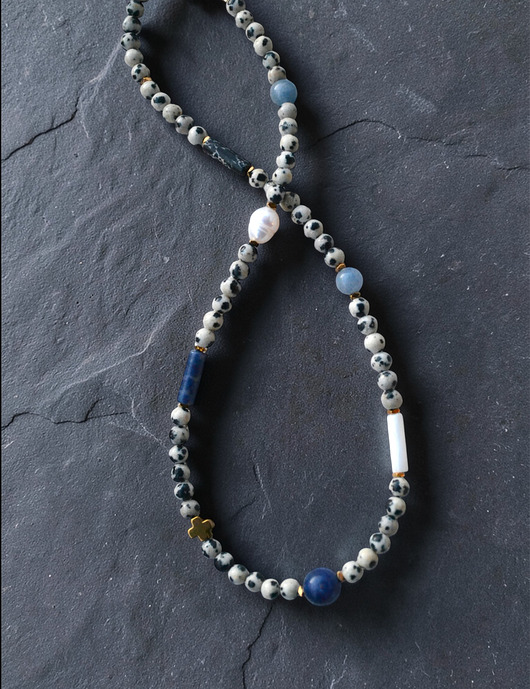 chokery Choker z kryształu górskiego i różowego jaspisu