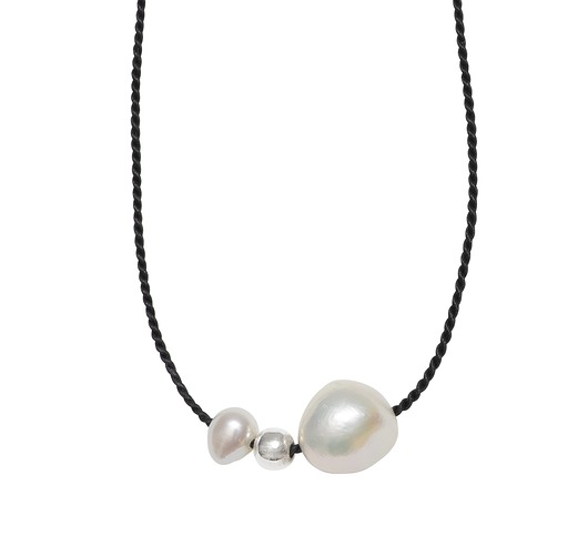 wisiory Naszyjnik jedwabny perły