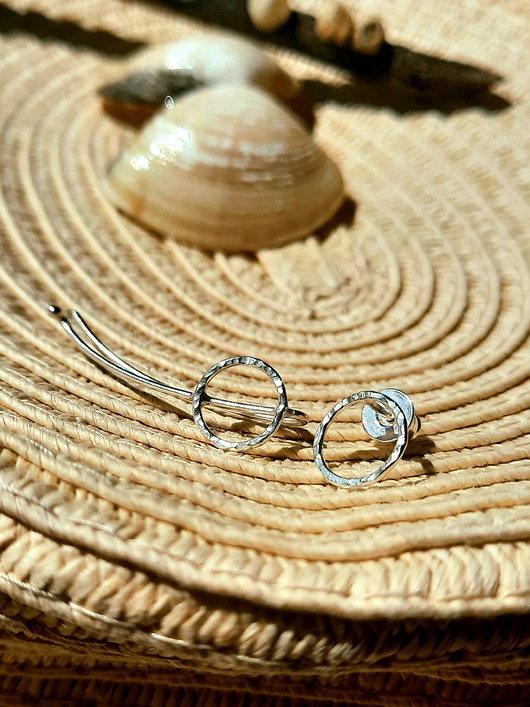 nausznice Komplet kolczyk- nausznica Koło ze srebra