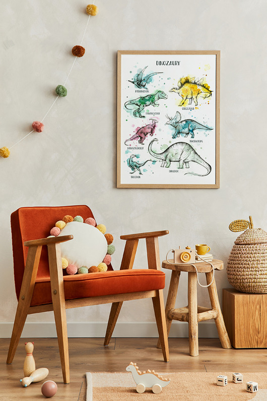 obrazy i plakaty do pokoju dziecięcego Dinozaury, plakat 50x70 cm