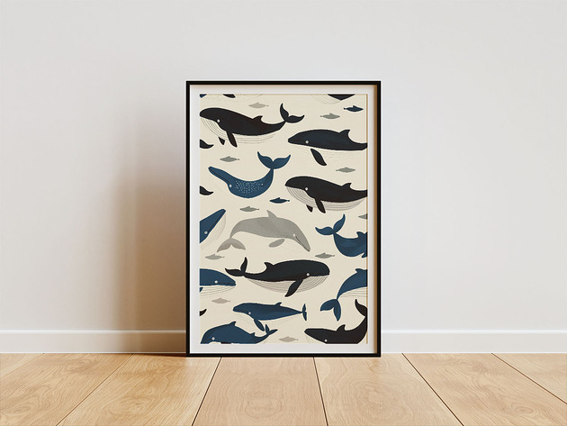plakaty Plakat - Wielorybki