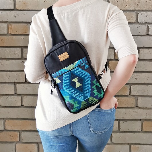 plecaki Plecak boho na jedno ramię - AZTEC BLUE