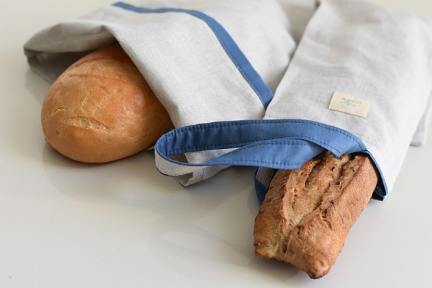 Zestaw lniany worek na chleb i bagietkę Lomme bag
