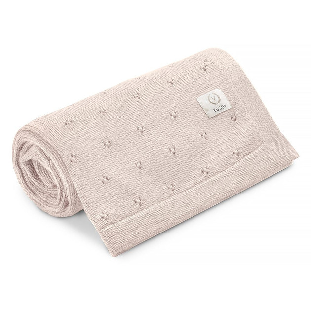 kocyki, kołderki, pościel dla dzieci Koc z wełny merino Jersey Cappuccino