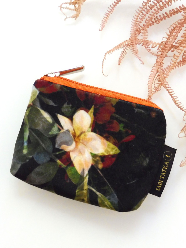 portfele damskie Portfel card holder  z weluru Zielnik No1