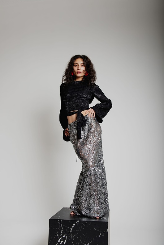 spódnice maxi Cekinowa spódnica Zorza