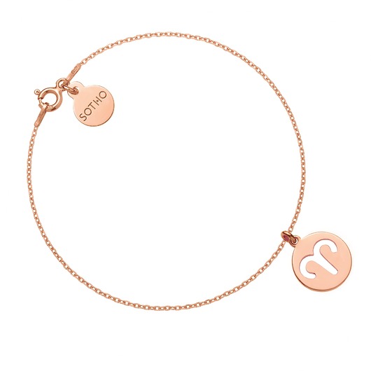 srebrne naszyjniki Bransoletka z zodiakiem Barana z różowego złota