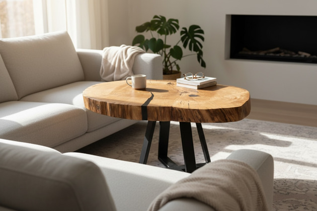 stoliki kawowe Dębowy stolik kawowy