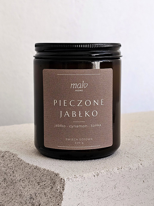 świeczniki i świece Świeca sojowa zapachowa Pieczone Jabłko 220 g