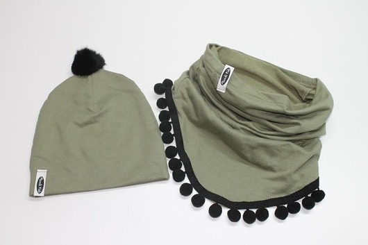 Zestaw komin + czapka khaki  Mizerki Kids