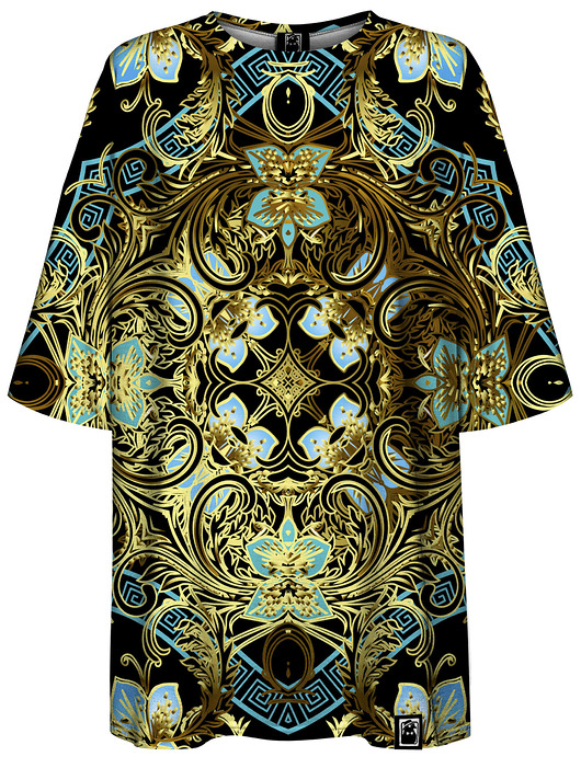 t-shirt damskie DR.CROW T-shirt Damski Oversize Golden Damascus