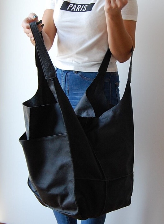 torby XXL Torebka na ramię ze skóry naturalnej XXL