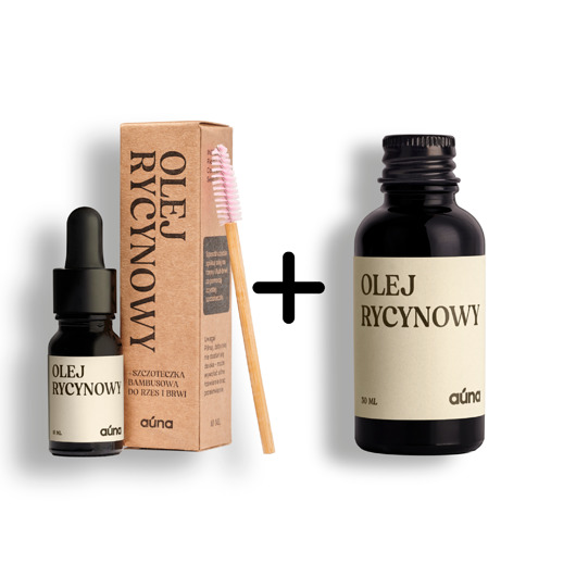 olejki do twarzy Olej rycynowy 10 ml + 30 ml REFILL + szczoteczka