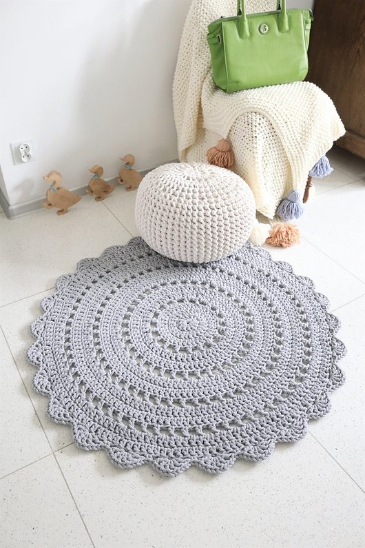 Dywan okrągły ażurowy szary - kolory Made of Weaves