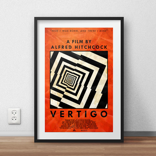 Vertigo - Hitchcock - plakat A4 minimalmill