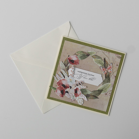 kartki scrapbooking Kartka ślubna z kopertą