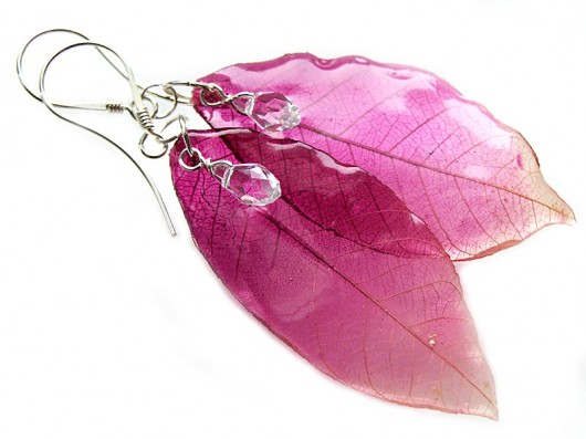 Tajemniczy Ogród - Naturalne Liście i kryształ Swarovski Theopanu