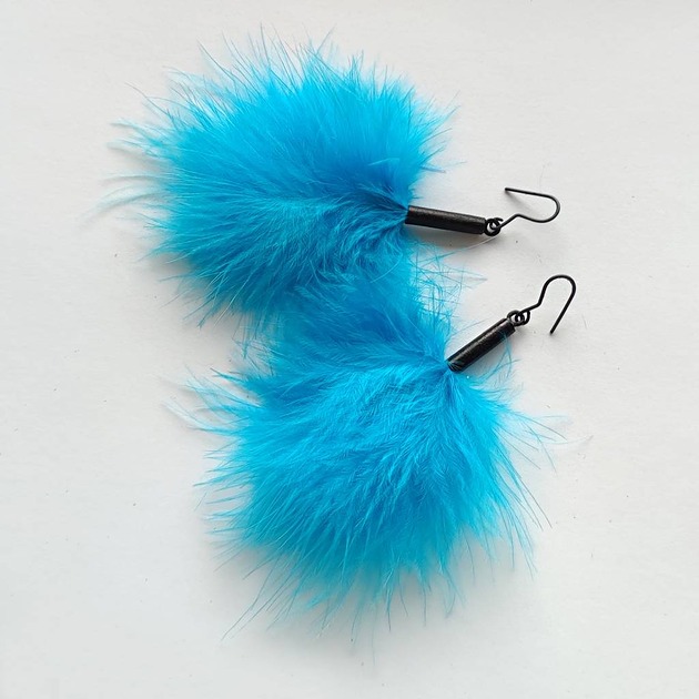 kolczyki z piórami PIÓRKO kolczyki