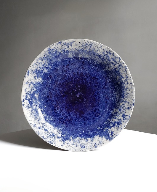 patery i talerze Granatowy talerz