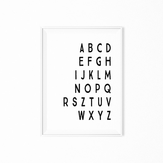 Plakat alfabet 30x40 cm A3 myscandi