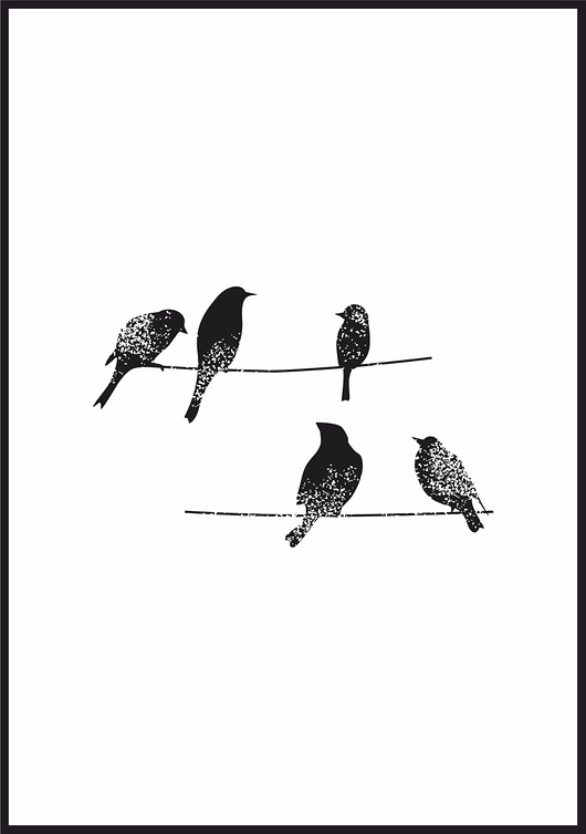 plakaty Plakat "Birds on wire"