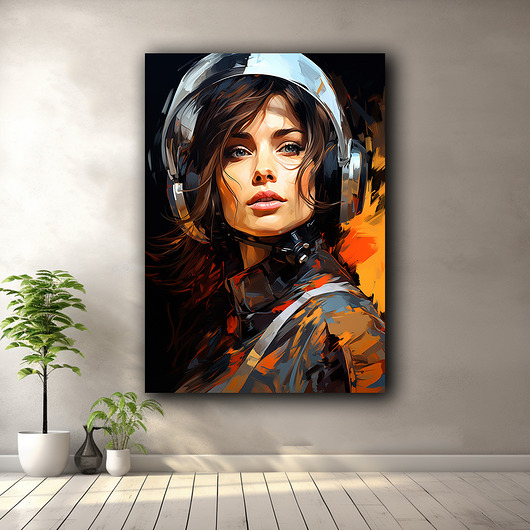 plakaty Portret kosmonautki - Plakat - Druk - Astronauta, Abstrakcja, Loft #4
