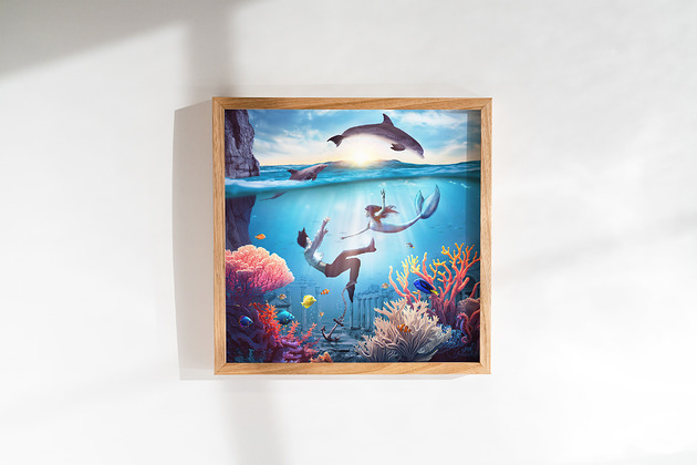 plakaty Surrealistyczny Plakat "Save Me" Kolaż 30x30cm
