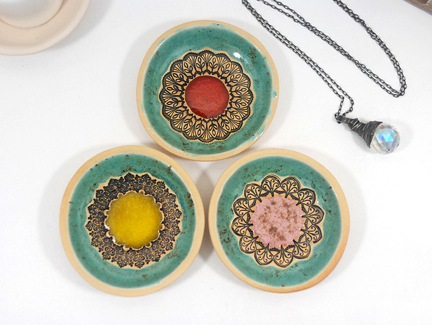 pojemniki na biżuterię Ceramiczna miseczka na biżuterię, obrączki, kadzidełko