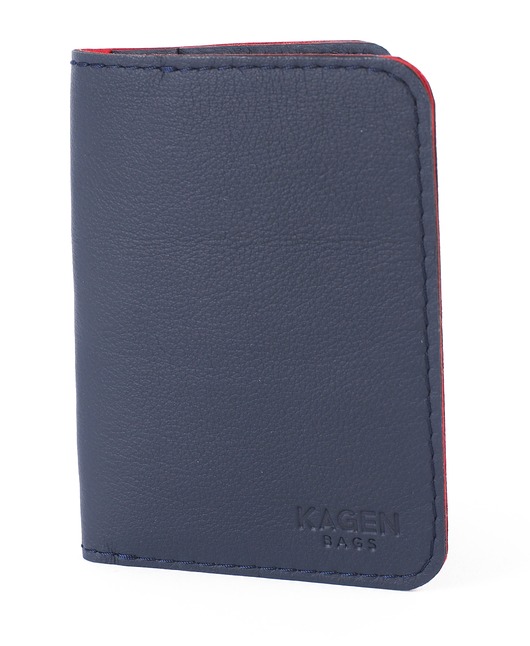 portfele damskie Portfel skórzany granatowo czarno- czerwony