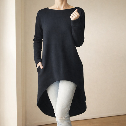 sukienki mini damskie Sukienka dresowa Przód tył czarna