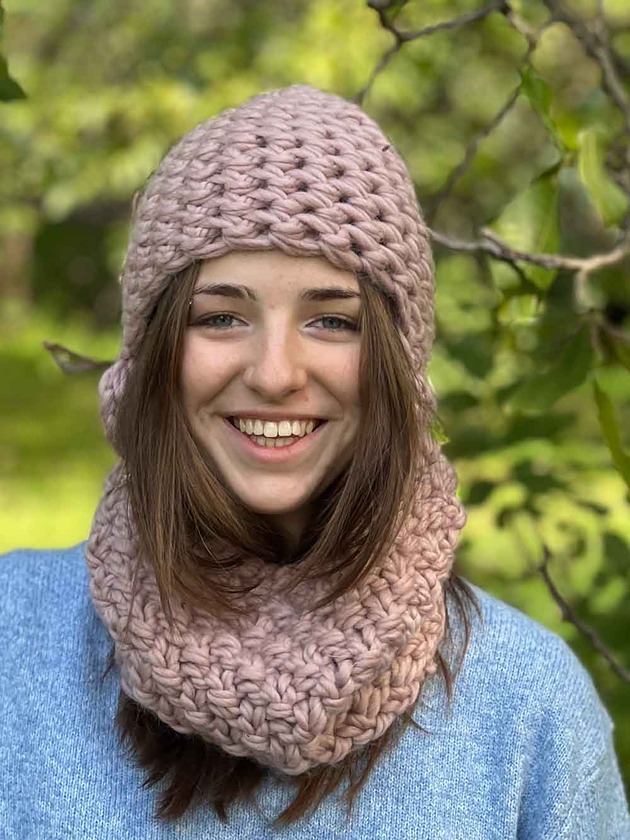 szale damskie Zestaw czapka i Komin 100% merino