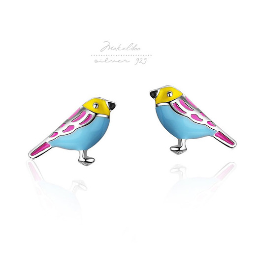 Little Jungle Bird- srebrne kolczyki + box Ewa Saj  Silver