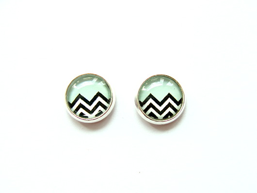 Kolczyki wkrętki "Minty zig-zag" CarolinePrecjoza