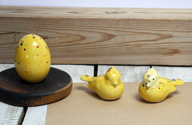 ozdoby wielkanocne Jajko i 2 ptaszki - zestaw