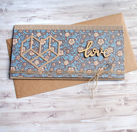 kartka KOPERTÓWKA :: vintage love II kaktusia