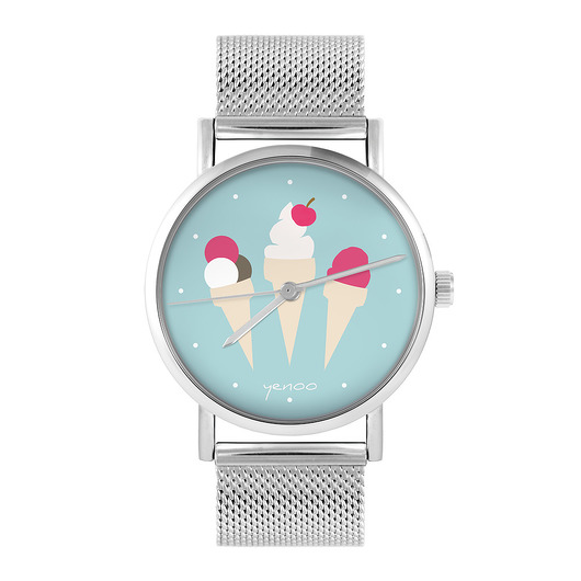 zegarki damskie Zegarek - Lody - bransoleta mesh