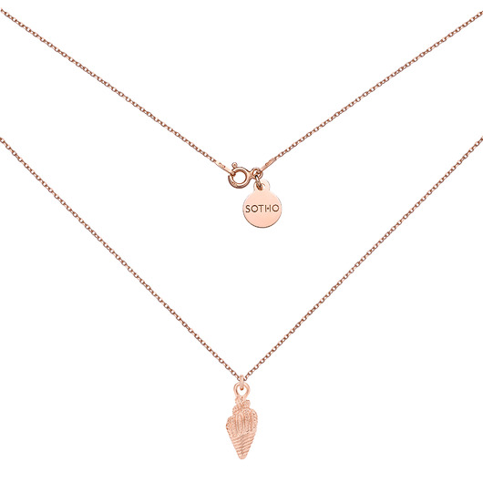 złote naszyjniki Naszyjnik z różowego złota z muszelką